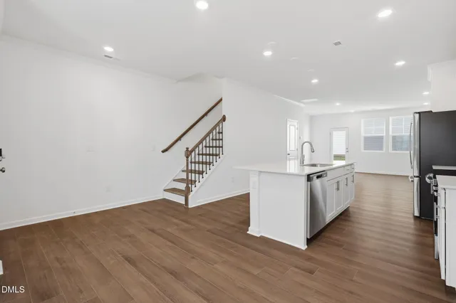 an empty room with windows