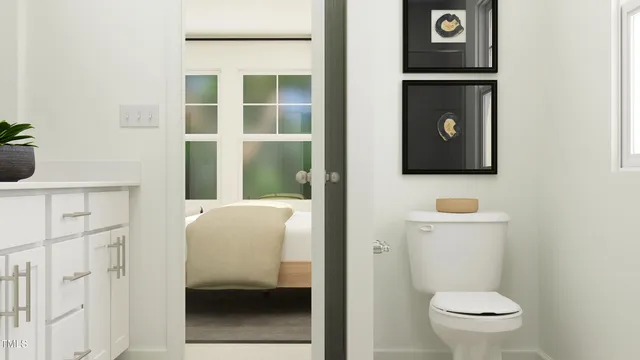 a close up view of walk in closet