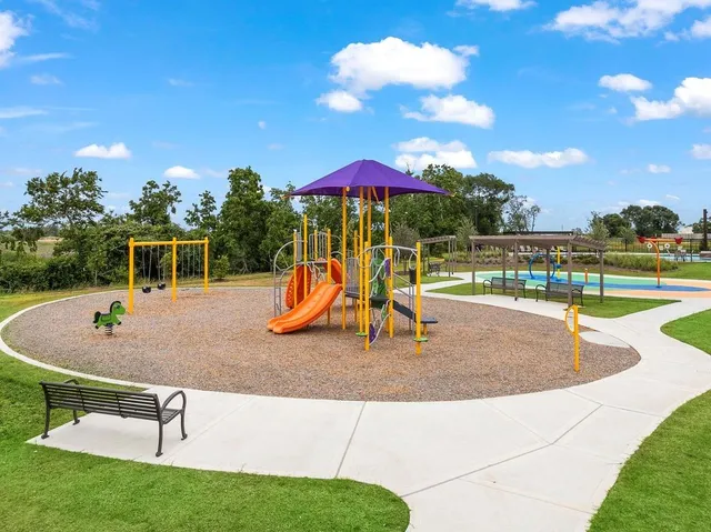 a view of an outdoor space and swimming pool