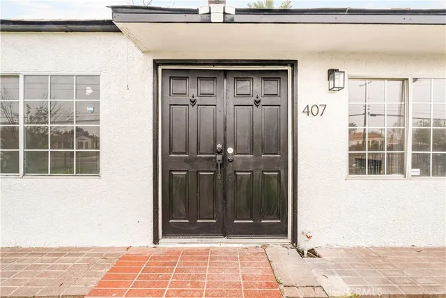 a view of a door of a house