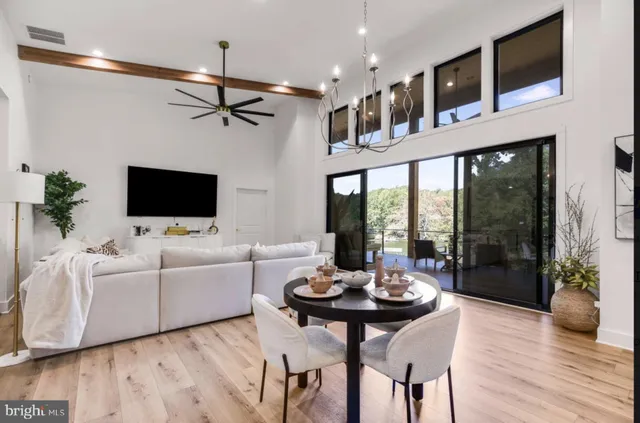 a view of a lake with a yard