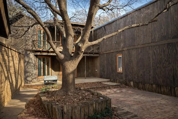 a view of a backyard