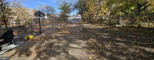 a view of a tree in the middle of a yard
