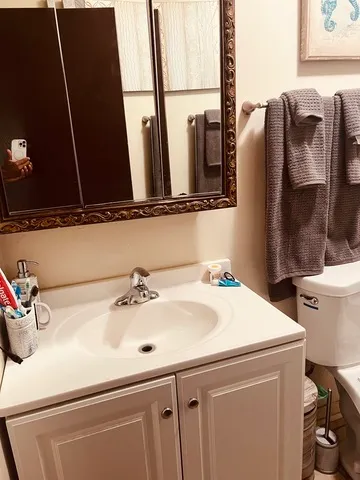 a bathroom with a sink and a toilet