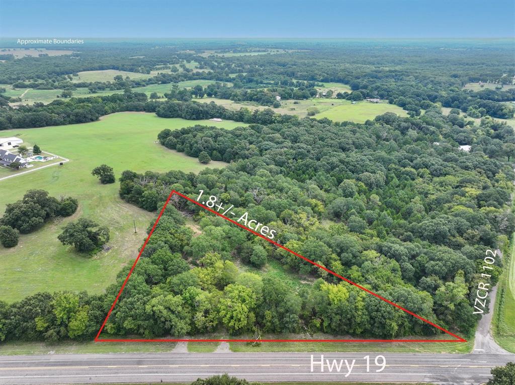 9231 Highway 19 Edgewood, TX 75117 - Photo 1 of 1 Aerial overview of property's location featuring property boundaries highlighted