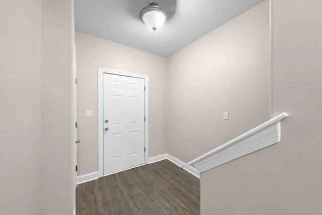 an empty room with closet