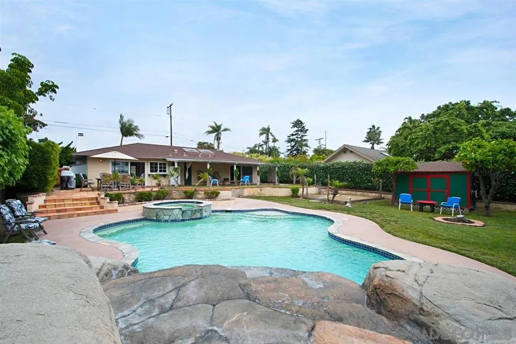 2022 Sheridan Road Encinitas, CA 92024 - Photo 22 of 25 a view of a house with swimming pool and a yard