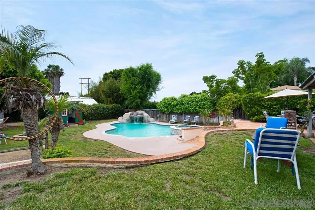 2022 Sheridan Road Encinitas, CA 92024 - Photo 23 of 25 a swimming pool with outdoor seating and trees