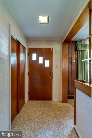 a view of gallery with windows