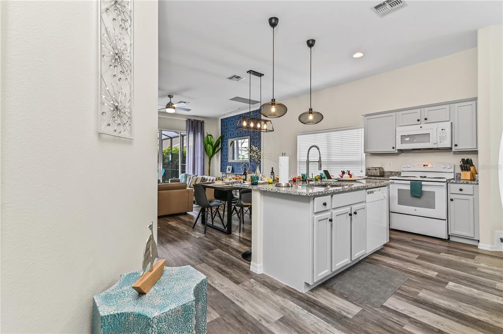 16640 Palm Spring Drive Clermont, FL 34714 - Photo 13 of 79 a kitchen with stainless steel appliances granite countertop a sink a stove and a wooden floors