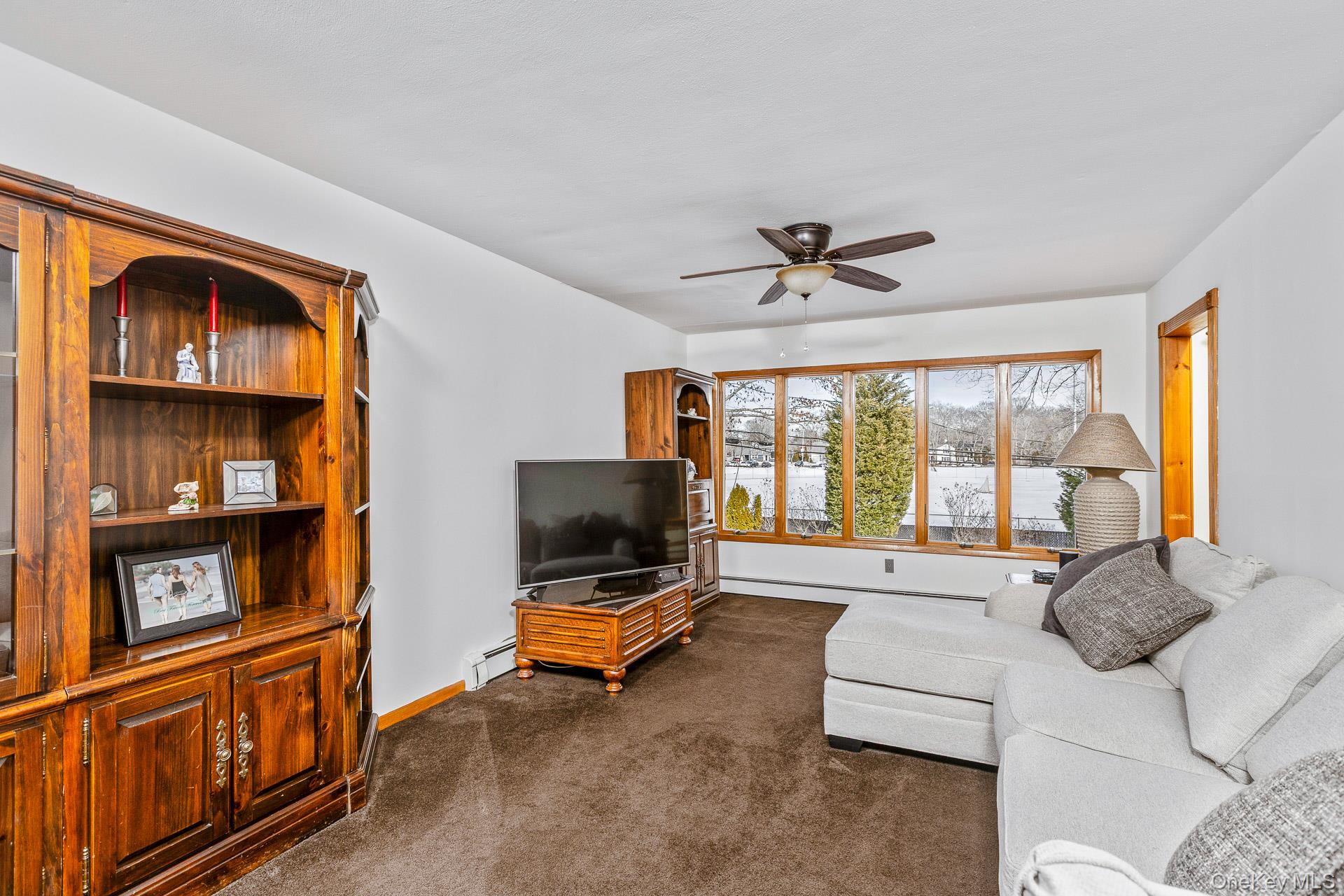 173 Fifty Acre Road South Smithtown, NY 11787 - Photo 12 of 42 a living room with projector furniture and a flat screen tv