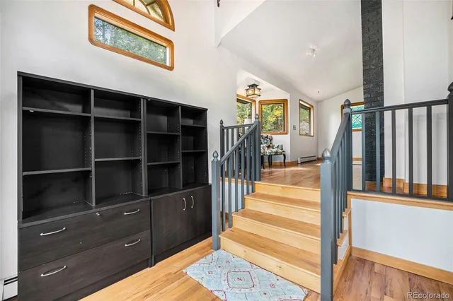 a view of a hallway with closet