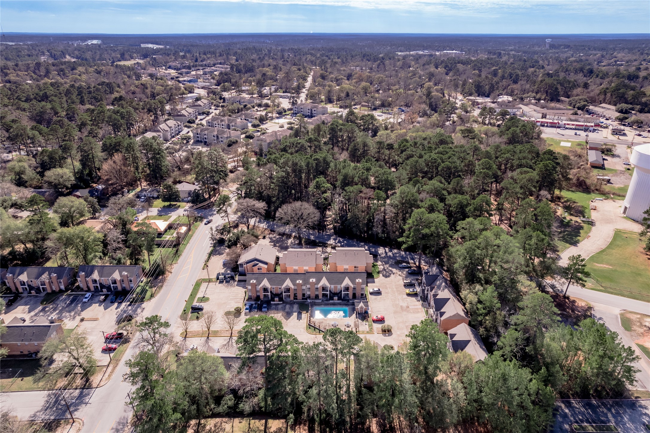 2402 Sycamore Avenue, Unit E2 Huntsville, TX 77340 - Photo 40 of 43 an aerial view of a house with a yard