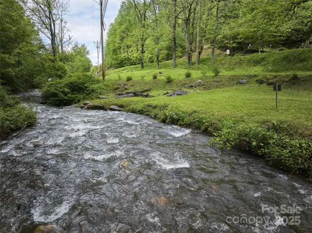 a view of a green field with lots of bushes