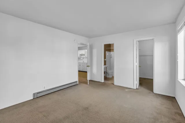 an empty room with closet