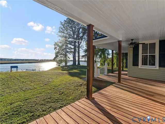 a view of a balcony with lake view
