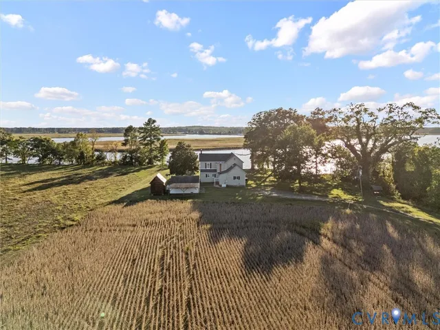 a view of a lake with beach