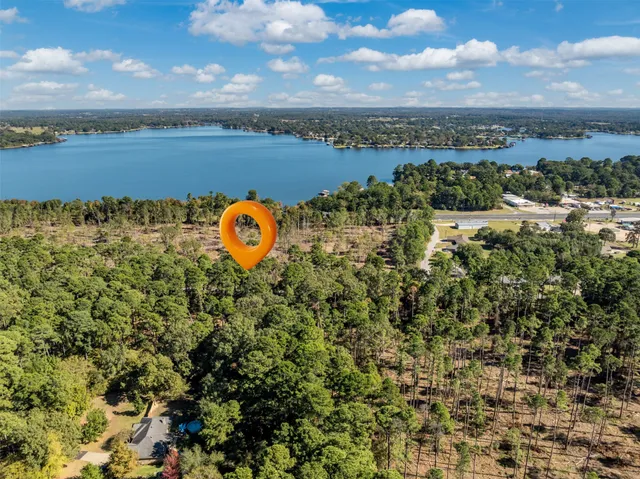 a view of a lake with a mountain