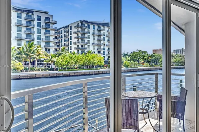 a view of a balcony with city view