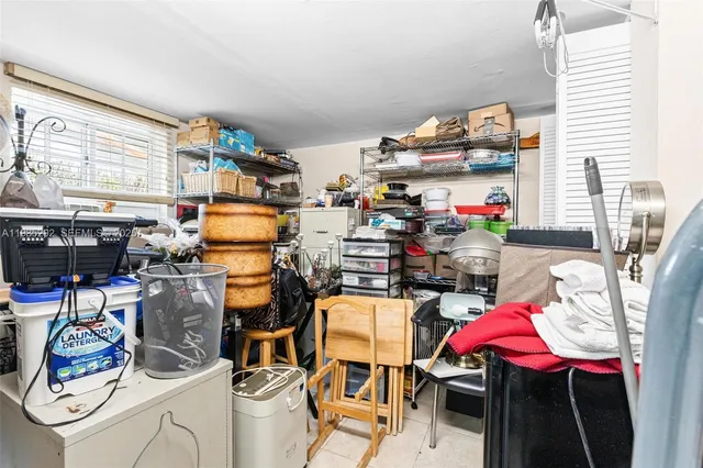 a view of a storage and utility room