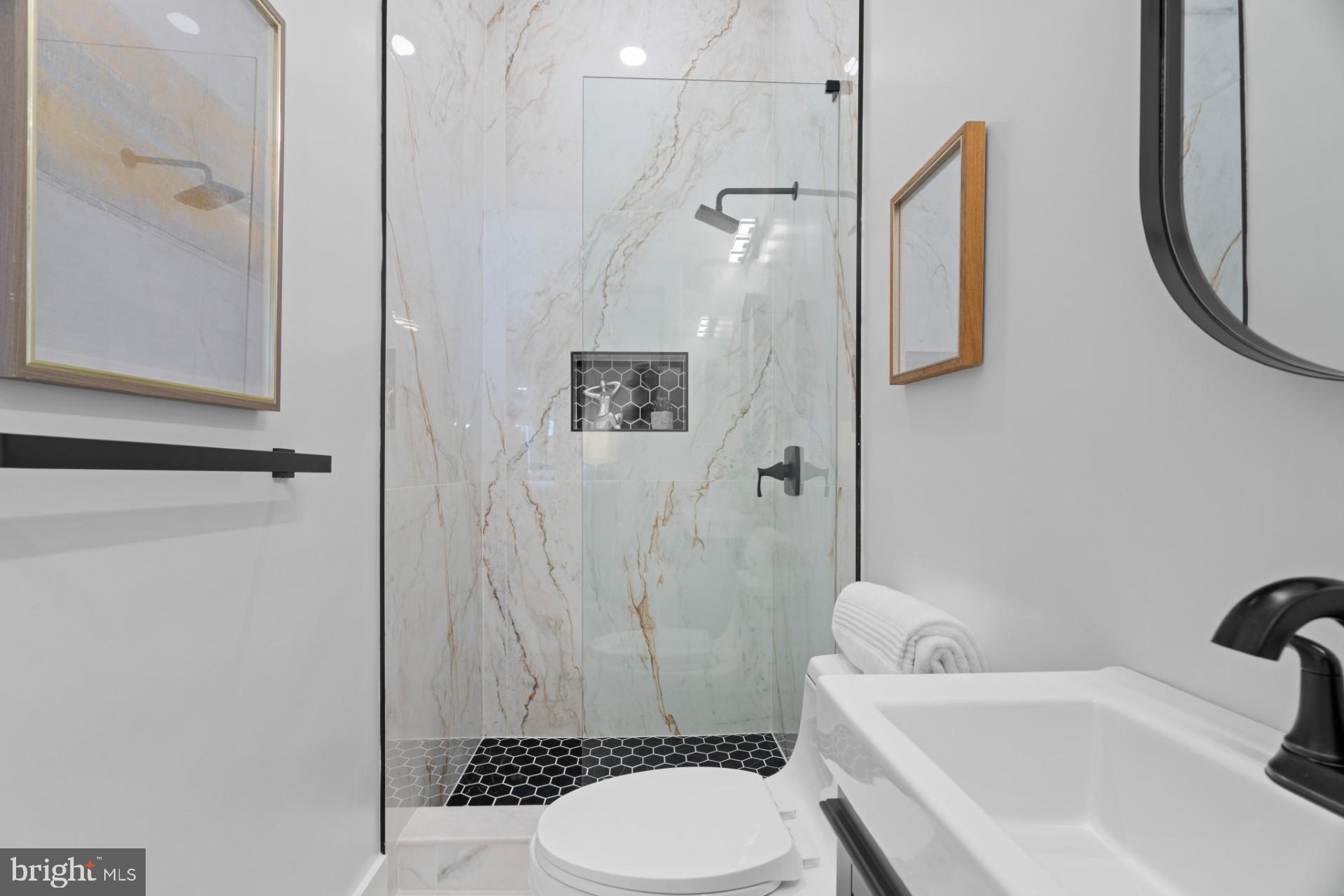 445 Decatur Street Northwest Washington, DC 20011 - Photo 16 of 28 a bathroom with a sink toilet and shower