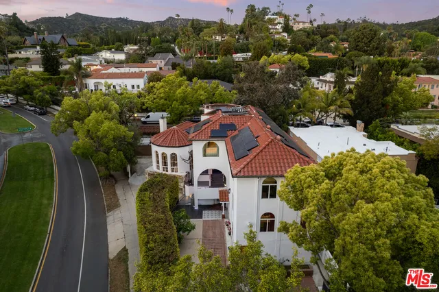 an aerial view of a house