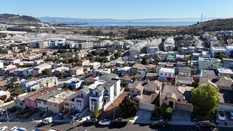 an aerial view of multiple house