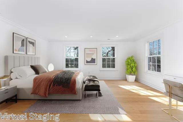 a bathroom with double sink and a mirror