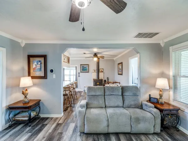 a living room with furniture