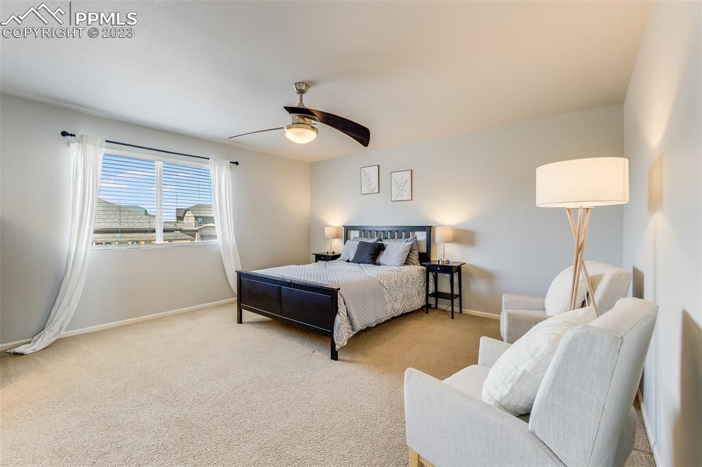 7122 Golden Acacia Lane Colorado Springs, CO 80927 - Photo 16 of 37 a bedroom with furniture and a large window
