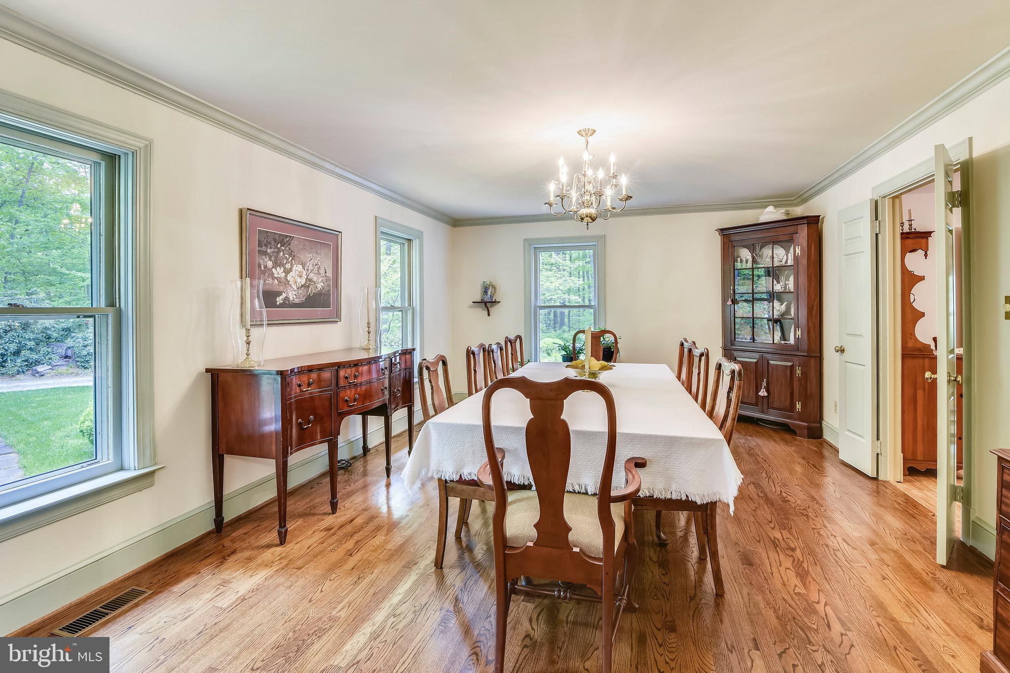 Hardwood floors throughout the main level.
