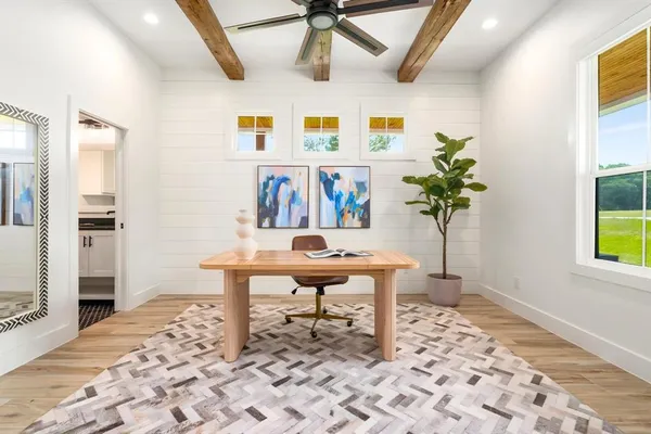 a room with furniture and window