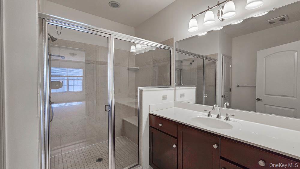 207 Center Street Goshen, NY 10924 - Photo 20 of 25 a bathroom with a double vanity sink mirror and shower