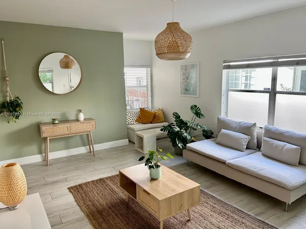 a living room with furniture