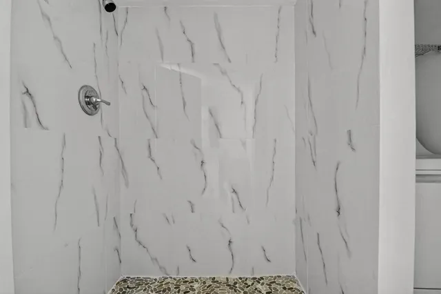 a bathroom with a shower