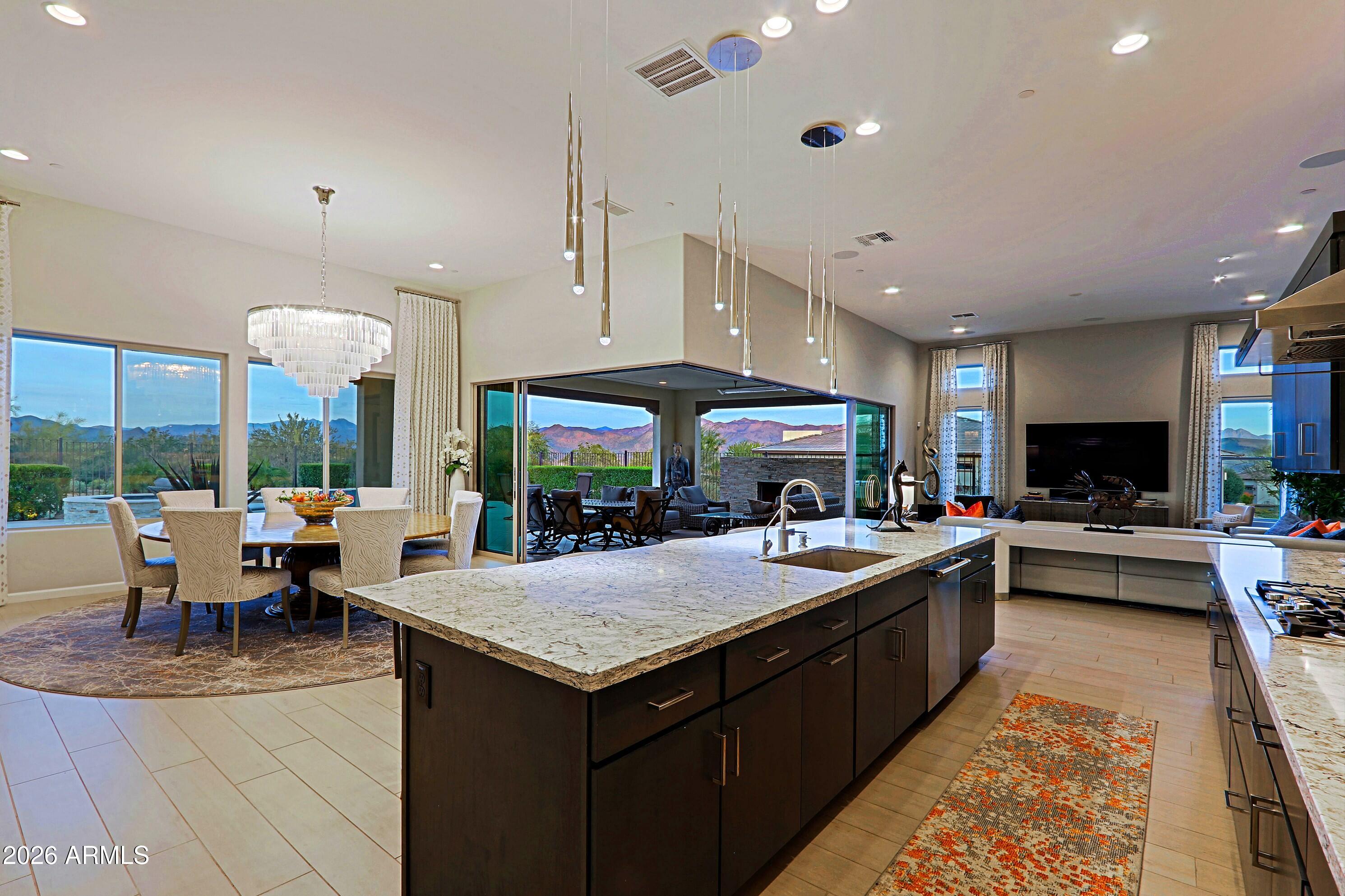 17864 East Paria Canyon Drive Rio Verde, AZ 85263 - Photo 15 of 66 a kitchen with sink and view of living room