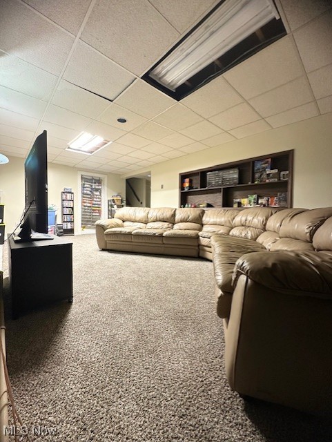 41810 Parsons Road Lagrange, OH 44050 - Photo 14 of 19 Living room featuring a drop ceiling and carpet floors