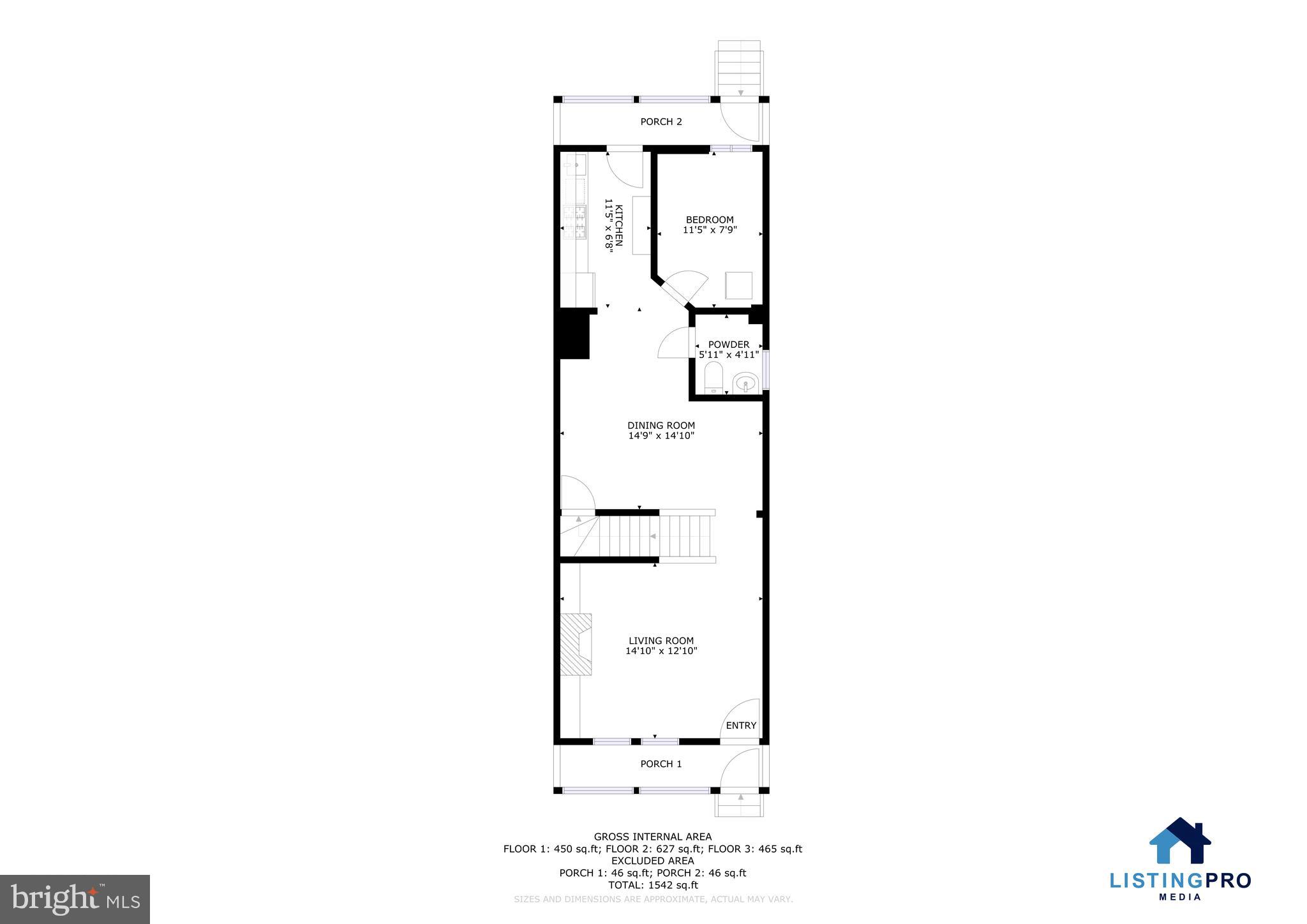 1504 Gales Street Northeast Washington, DC 20002 - Photo 12 of 24 a picture of a floor plan