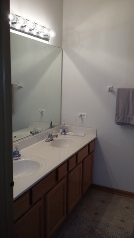 638 Graham Road North Aurora, IL 60542 - Photo 7 of 14 a bathroom with a double vanity sink and a mirror