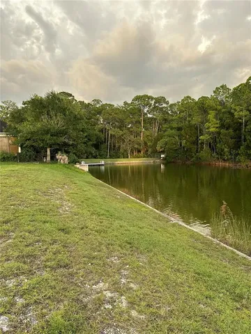 a view of a water with an outdoor space