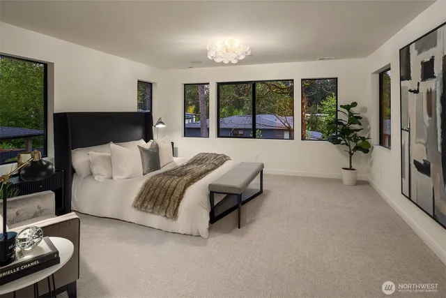 a bathroom with a sink vanity and mirror