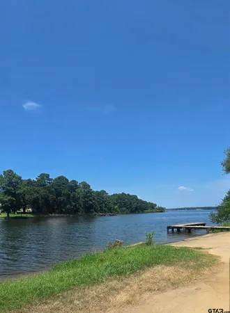 a view of a lake from a yard