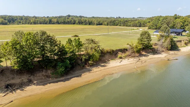 a view of a lake with a mountain view