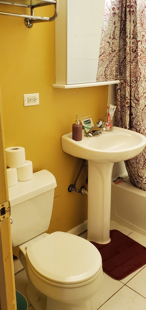 1619 West Howard Street, Unit B3 Chicago, IL 60202 - Photo 6 of 13 a white toilet sitting next to a bathroom sink