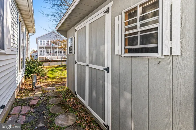 a view of a brick house with front door