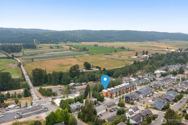 an aerial view of multiple house
