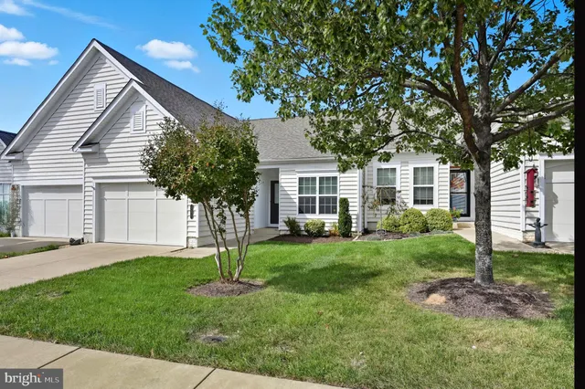 a view of a house with backyard and a tree