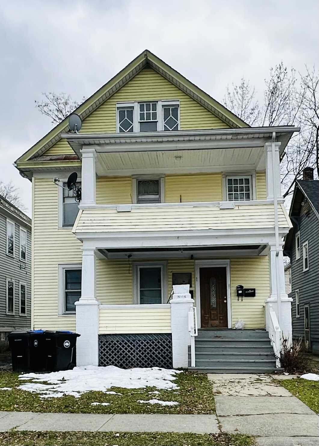 a front view of a house