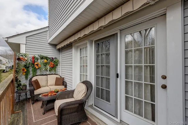 a outdoor living space with furniture