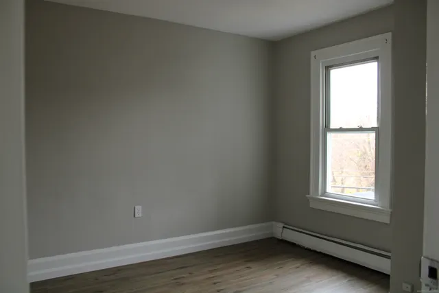 an empty room with a window
